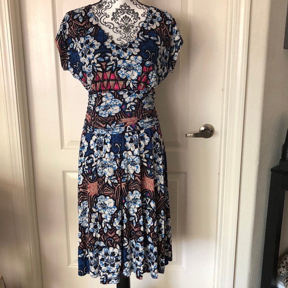 ANTHRO // MEADOW RUE FLORAL A LINE FIT&FLARE DRESS